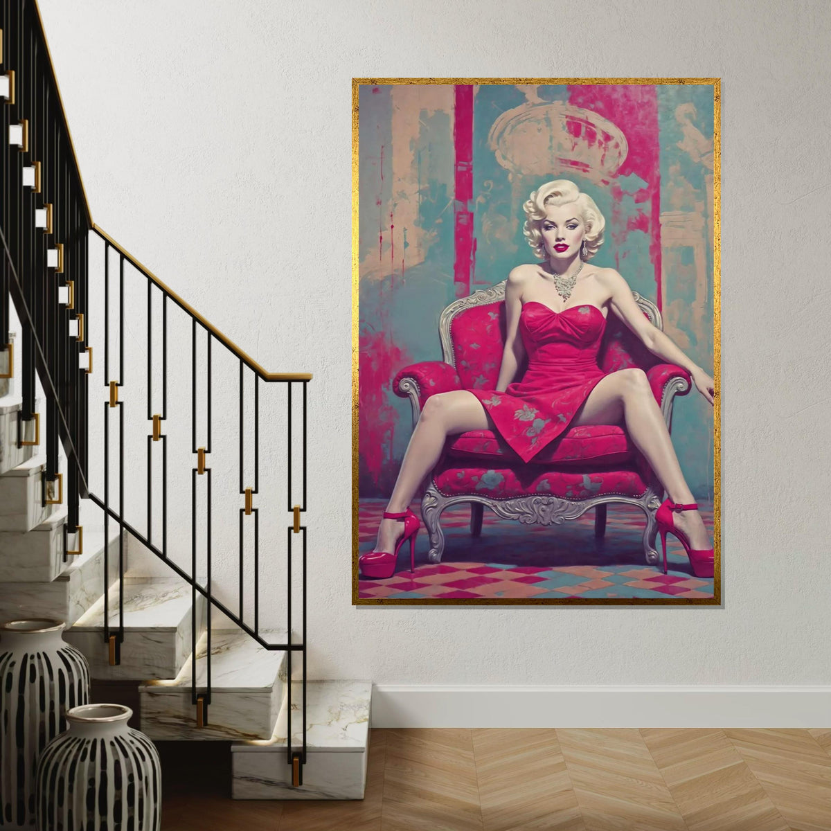Iconic Marilyn Monroe Canvas Art Print – Vintage Hollywood Glamour Fine Art Wall Decor for Living Room, Bedroom & Studio, Unframed