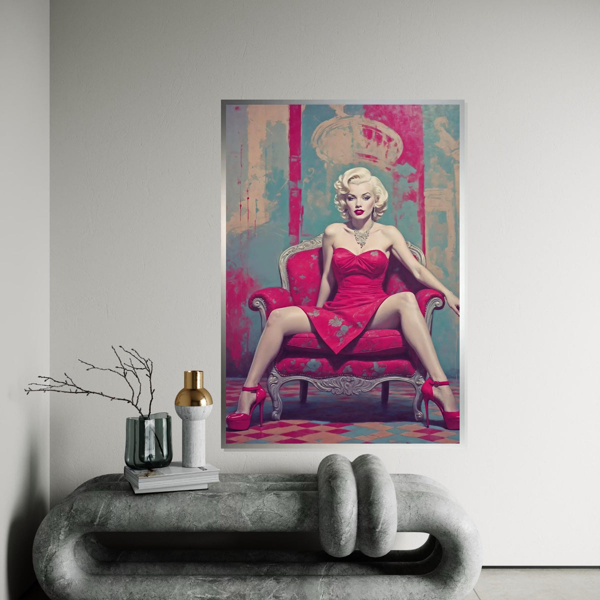 Iconic Marilyn Monroe Canvas Art Print – Vintage Hollywood Glamour Fine Art Wall Decor for Living Room, Bedroom & Studio, Unframed