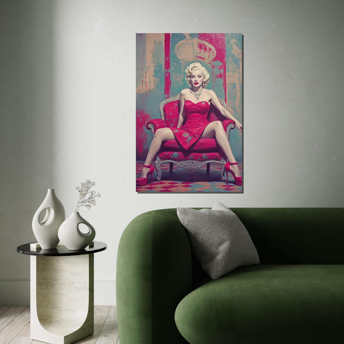 Iconic Marilyn Monroe Canvas Art Print – Vintage Hollywood Glamour Fine Art Wall Decor for Living Room, Bedroom & Studio, Unframed