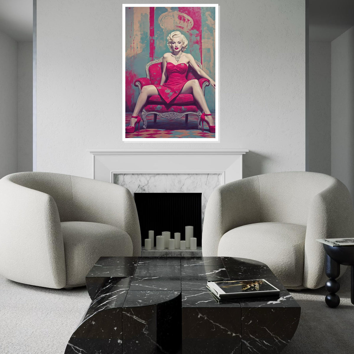 Iconic Marilyn Monroe Canvas Art Print – Vintage Hollywood Glamour Fine Art Wall Decor for Living Room, Bedroom & Studio, Unframed