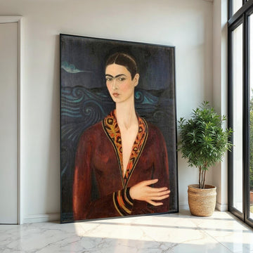 Frida Kahlo Portrait Canvas Art Print – Iconic Mexican Artist Wall Decor for Home, Studio,Office, Feminine Vintage Fine Art Gift