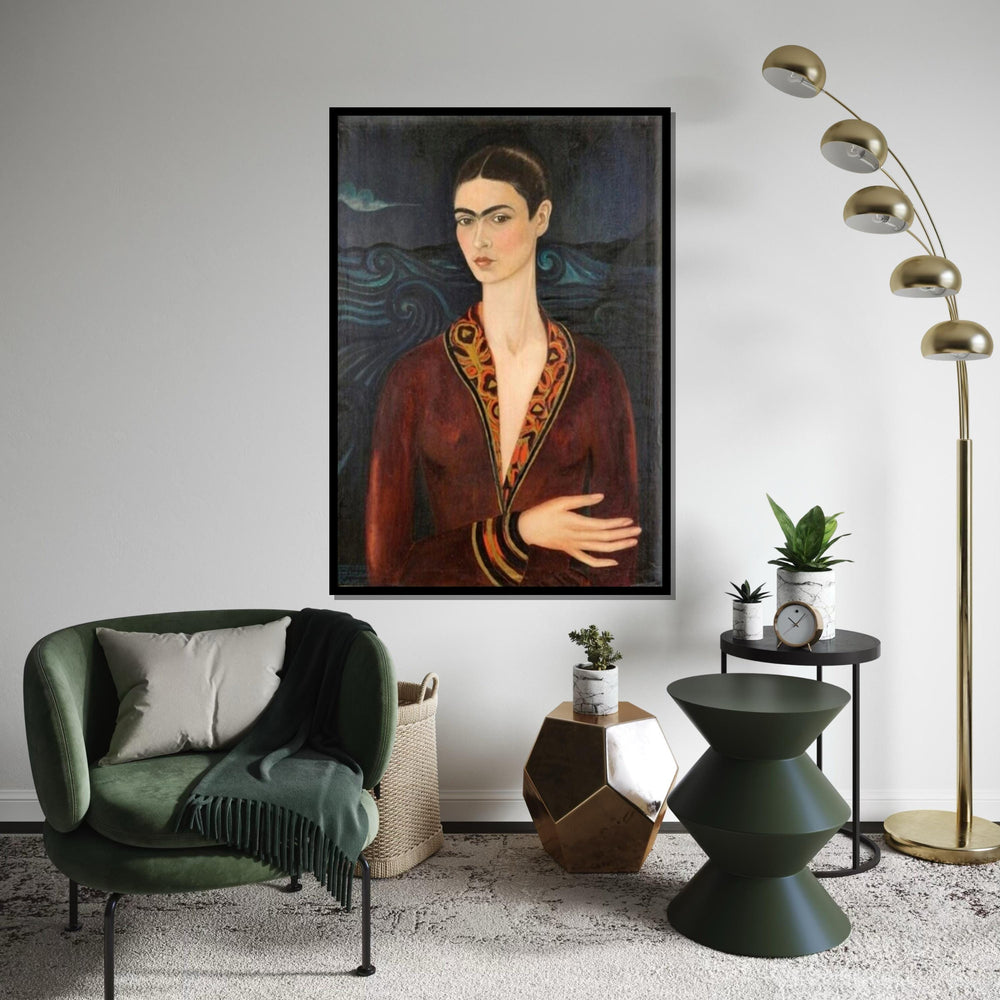 Frida Kahlo Portrait Canvas Art Print – Iconic Mexican Artist Wall Decor for Home, Studio,Office, Feminine Vintage Fine Art Gift