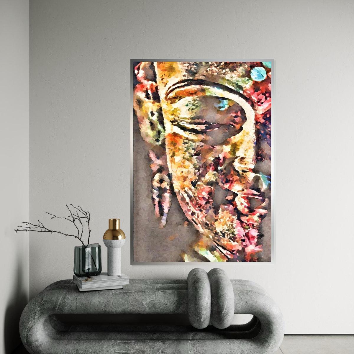 Colorful Buddha Canvas, Abstract Buddha Wall Art, Spiritual Wall Art Canvas, Zen Art Print, Meditation Decor, Ready to Hang