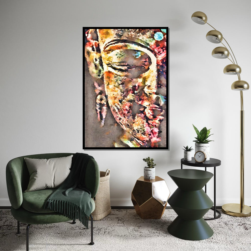 Colorful Buddha Canvas, Abstract Buddha Wall Art, Spiritual Wall Art Canvas, Zen Art Print, Meditation Decor, Ready to Hang