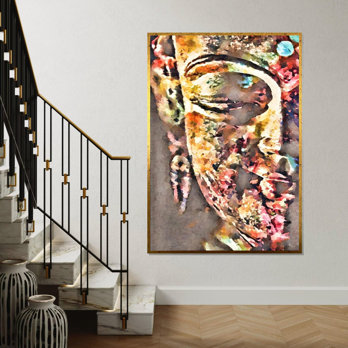 Colorful Buddha Canvas, Abstract Buddha Wall Art, Spiritual Wall Art Canvas, Zen Art Print, Meditation Decor, Ready to Hang