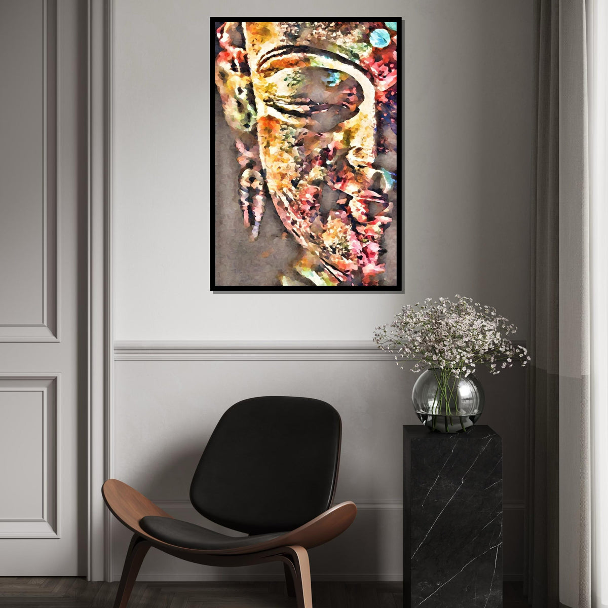 Colorful Buddha Canvas, Abstract Buddha Wall Art, Spiritual Wall Art Canvas, Zen Art Print, Meditation Decor, Ready to Hang