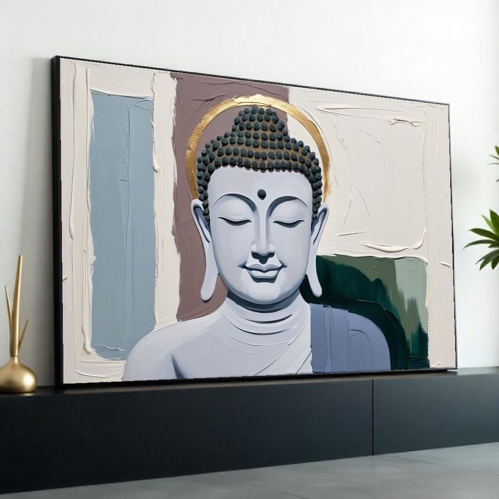 Buddha Serenity Canvas, Spiritual Wall Art, Tranquil Buddha Print, Zen Home Decor, Wall Art Canvas Design, Ready To Hang Decoration