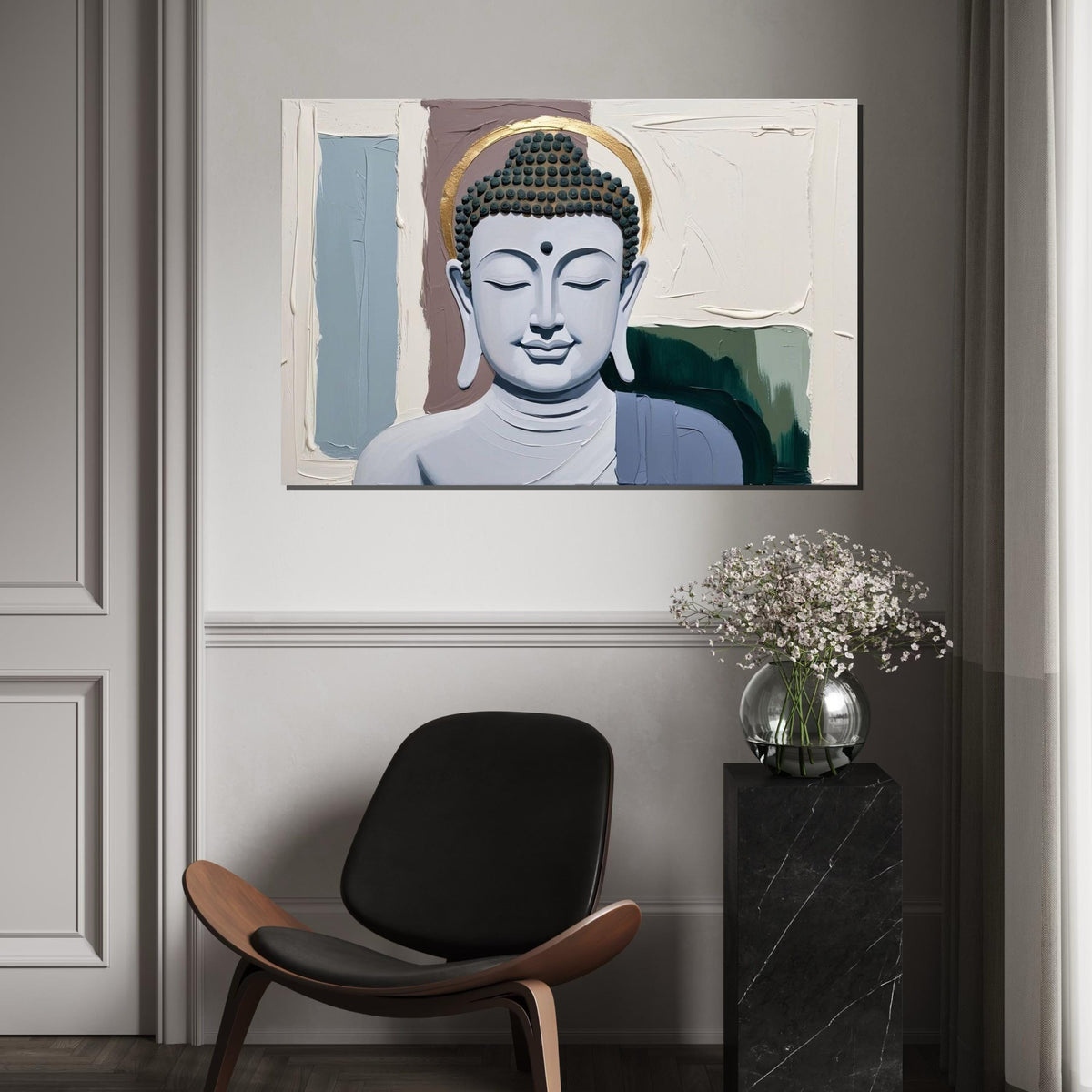 Buddha Serenity Canvas, Spiritual Wall Art, Tranquil Buddha Print, Zen Home Decor, Wall Art Canvas Design, Ready To Hang Decoration