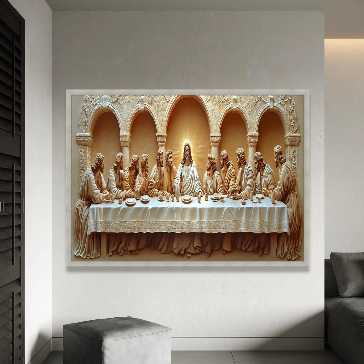The Last Supper Canvas Wall Art, Religious Jesus and Disciples, Biblical Christian Decor, Spiritual Home Ready To Hang Decoration