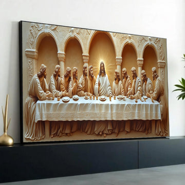 The Last Supper Canvas Wall Art, Religious Jesus and Disciples, Biblical Christian Decor, Spiritual Home Ready To Hang Decoration
