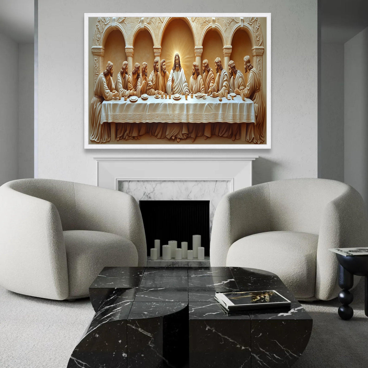 The Last Supper Canvas Wall Art, Religious Jesus and Disciples, Biblical Christian Decor, Spiritual Home Ready To Hang Decoration