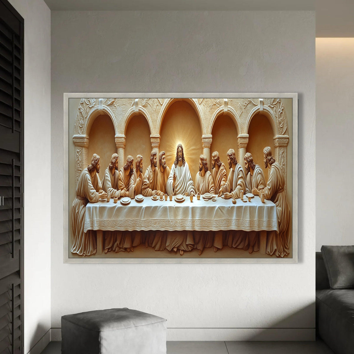 The Last Supper Canvas Wall Art, Religious Jesus and Disciples, Biblical Christian Decor, Spiritual Home Ready To Hang Decoration