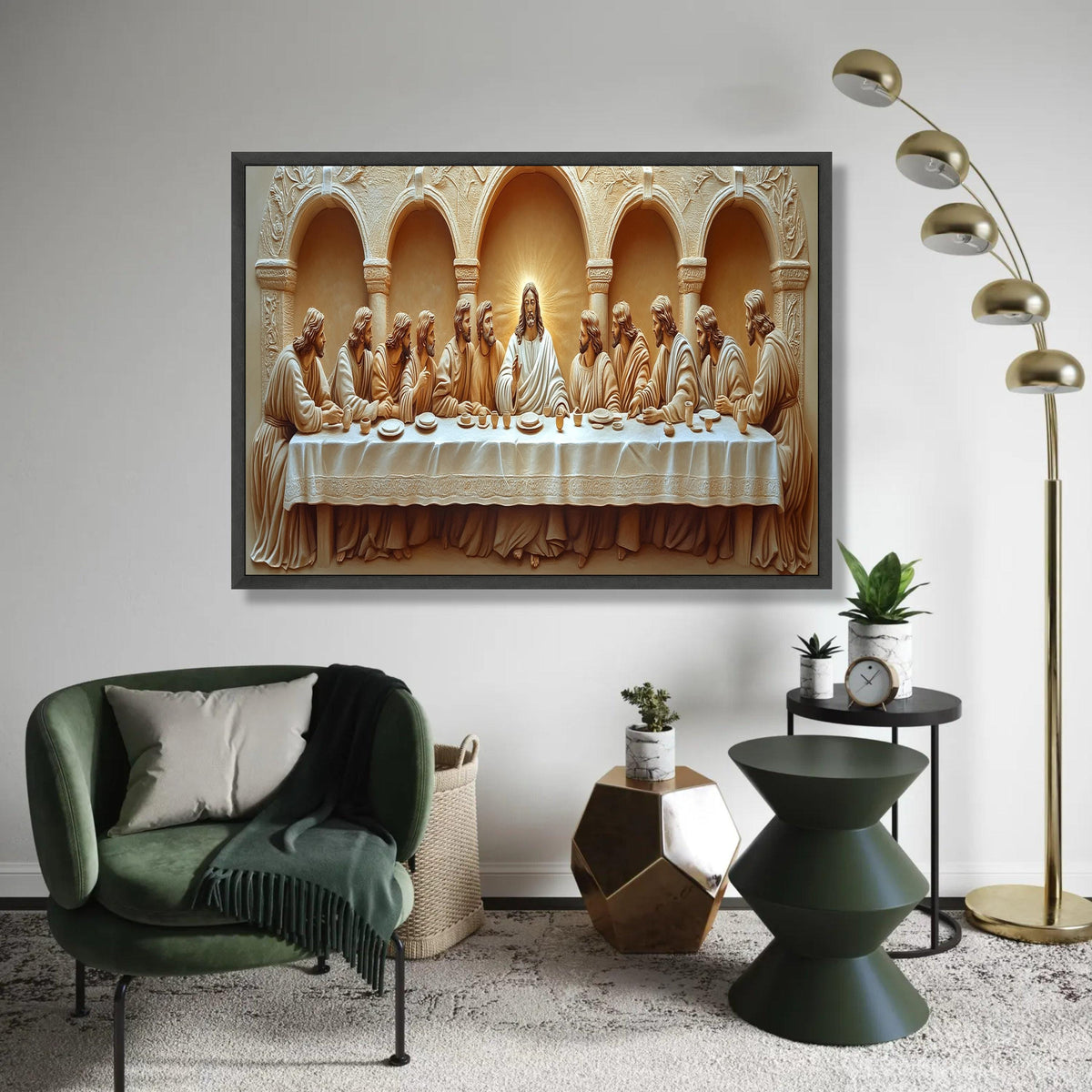 The Last Supper Canvas Wall Art, Religious Jesus and Disciples, Biblical Christian Decor, Spiritual Home Ready To Hang Decoration