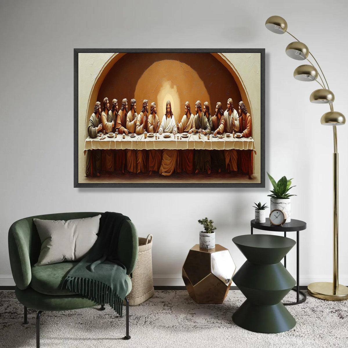 The Last Supper Canvas Art, Religious Wall Decor, Jesus and Disciples Painting, Spiritual Home Decoration, Ready To Hang Decoration