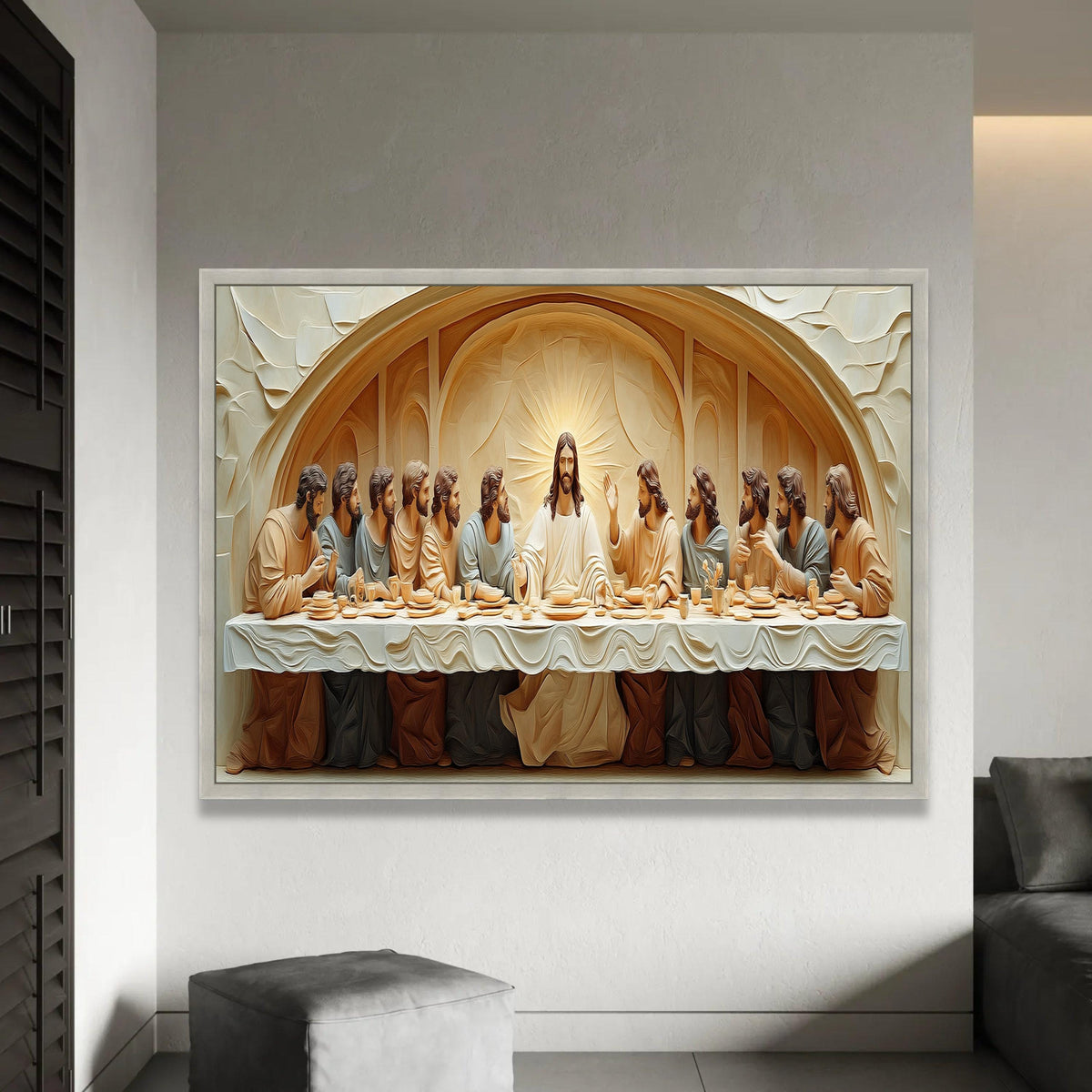 The Last Supper Classic Canvas Wall Art, Religious Christian Decor, Jesus and Disciples Painting, Spiritual Home Ready To Hang Decoration