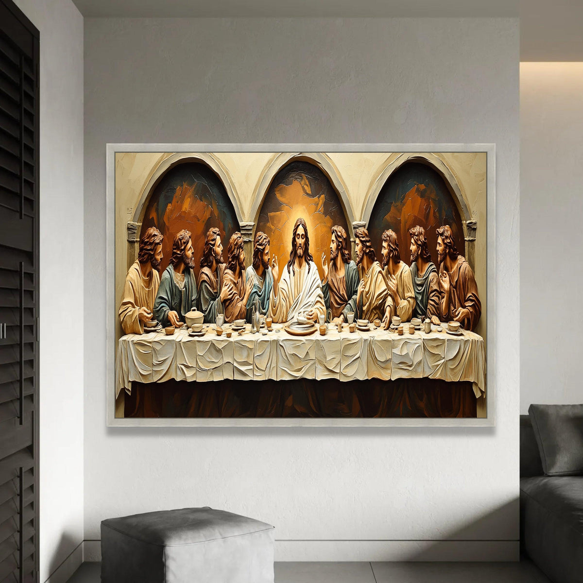The Last Supper Canvas Wall Art, Religious Jesus and Apostles, Biblical Christian Decor, Spiritual Home Decoration, Ready To Hang Decoration