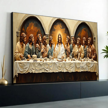 The Last Supper Canvas Wall Art, Religious Jesus and Apostles, Biblical Christian Decor, Spiritual Home Decoration, Ready To Hang Decoration