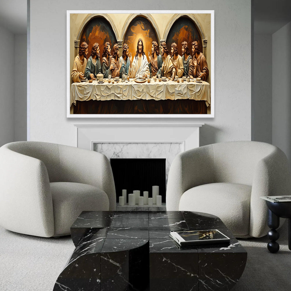 The Last Supper Canvas Wall Art, Religious Jesus and Apostles, Biblical Christian Decor, Spiritual Home Decoration, Ready To Hang Decoration