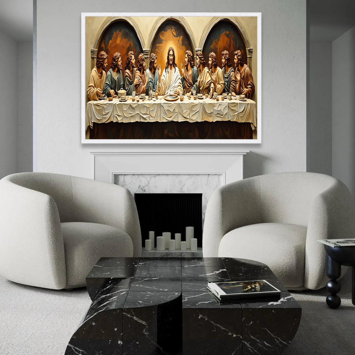 The Last Supper Canvas Wall Art, Religious Jesus and Apostles, Biblical Christian Decor, Spiritual Home Decoration, Ready To Hang Decoration