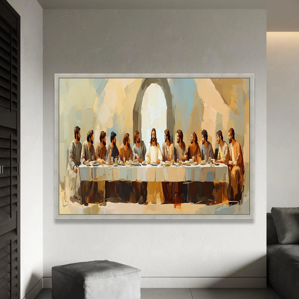 The Last Supper Canvas Wall Art, Religious Jesus Painting, Christian Biblical Scene, Spiritual Home Decor, Apostles Ready To Hang Decoration