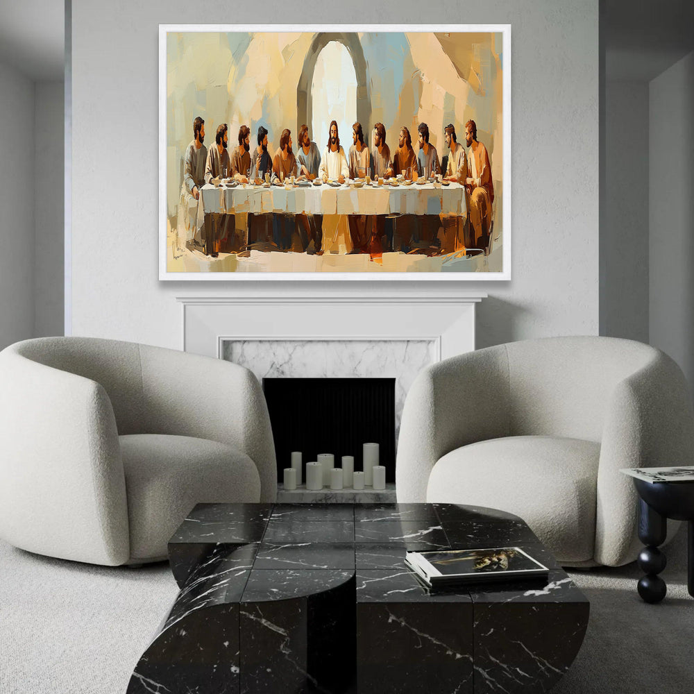 The Last Supper Canvas Wall Art, Religious Jesus Painting, Christian Biblical Scene, Spiritual Home Decor, Apostles Ready To Hang Decoration