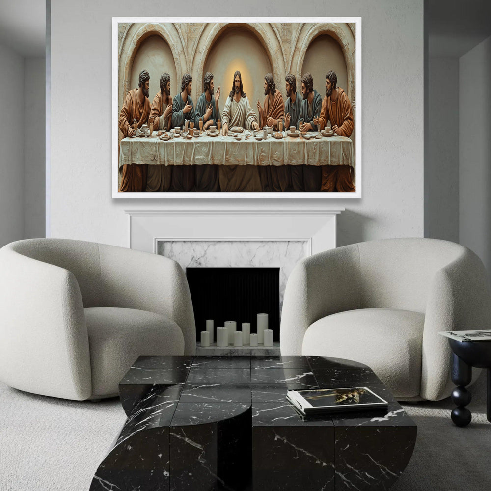 The Last Supper Canvas Wall Art, Religious Christian Decor, Jesus and Apostles Painting, Biblical Scene Canvas, Ready To Hang Decoration