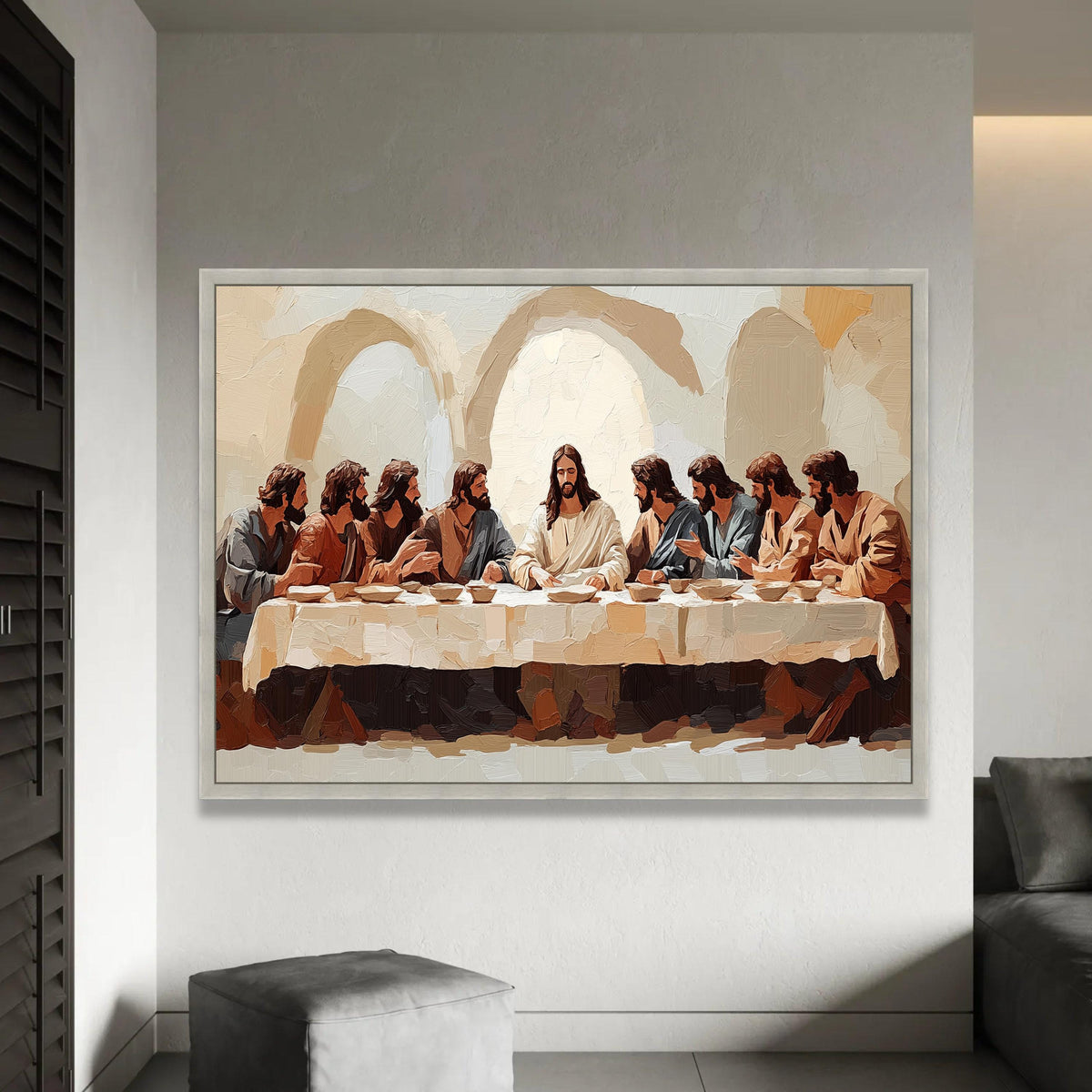 The Last Supper Canvas Wall Art, Religious Christian Painting, Jesus and Disciples Artwork, Spiritual Home Decor, Ready To Hang Decoration