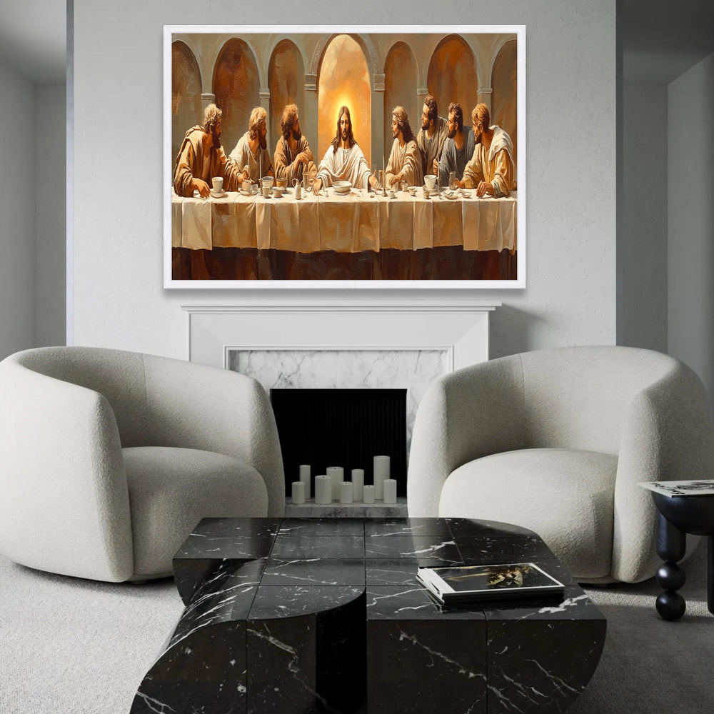The Last Supper Canvas Wall Art, Religious Christian Painting, Jesus and Disciples, Spiritual Home Decor, Biblical Ready To Hang Decoration