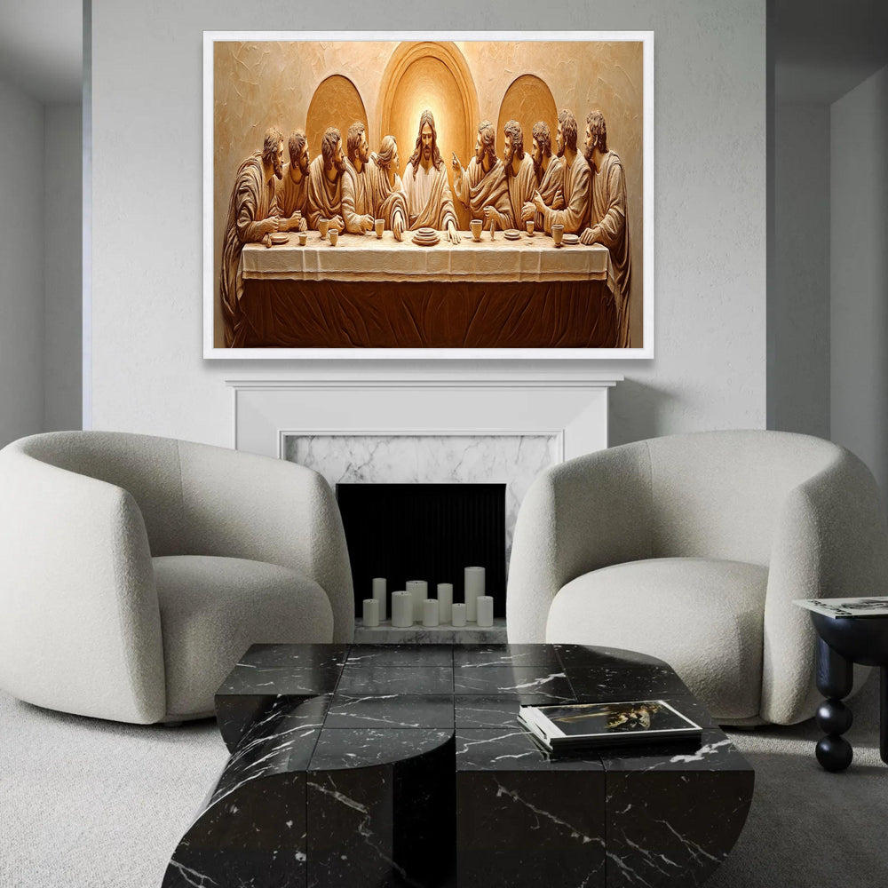 The Last Supper Canvas Wall Art, Religious Christian Decor, Jesus and Apostles Painting, Biblical Scene Canvas, Ready To Hang Decoration