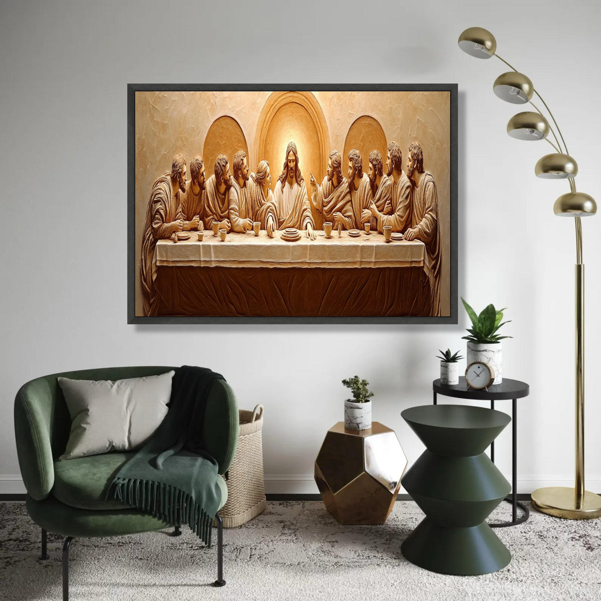 The Last Supper Canvas Wall Art, Religious Christian Decor, Jesus and Apostles Painting, Biblical Scene Canvas, Ready To Hang Decoration