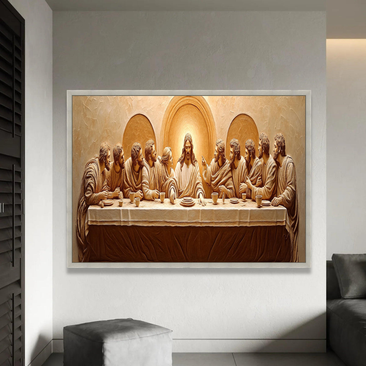 The Last Supper Canvas Wall Art, Religious Christian Decor, Jesus and Apostles Painting, Biblical Scene Canvas, Ready To Hang Decoration