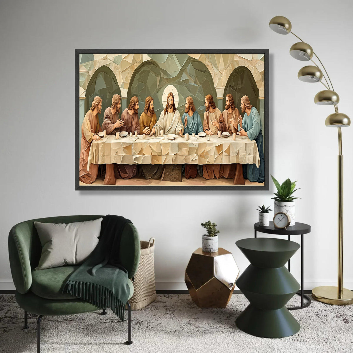 The Last Supper Canvas Art, Religious Wall Decor, Christian Bible Scene, Jesus and Disciples Canvas, Spiritual Home Ready To Hang Decoration