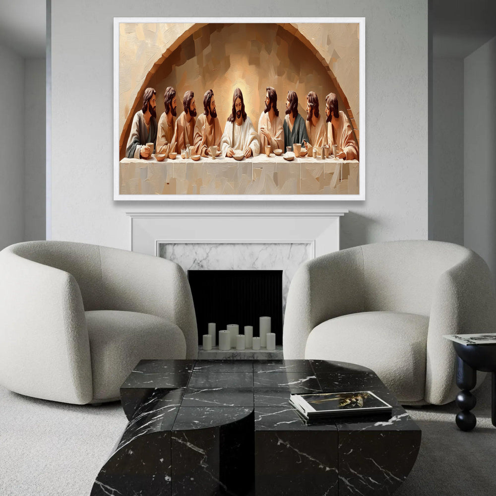 The Last Supper Canvas Wall Art, Religious Christian Painting, Jesus and Disciples, Spiritual Home Decor, Ready To Hang Decoration