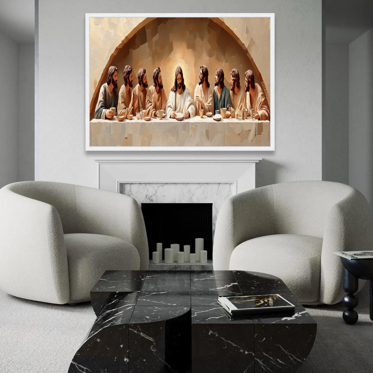 The Last Supper Canvas Wall Art, Religious Christian Painting, Jesus and Disciples, Spiritual Home Decor, Ready To Hang Decoration