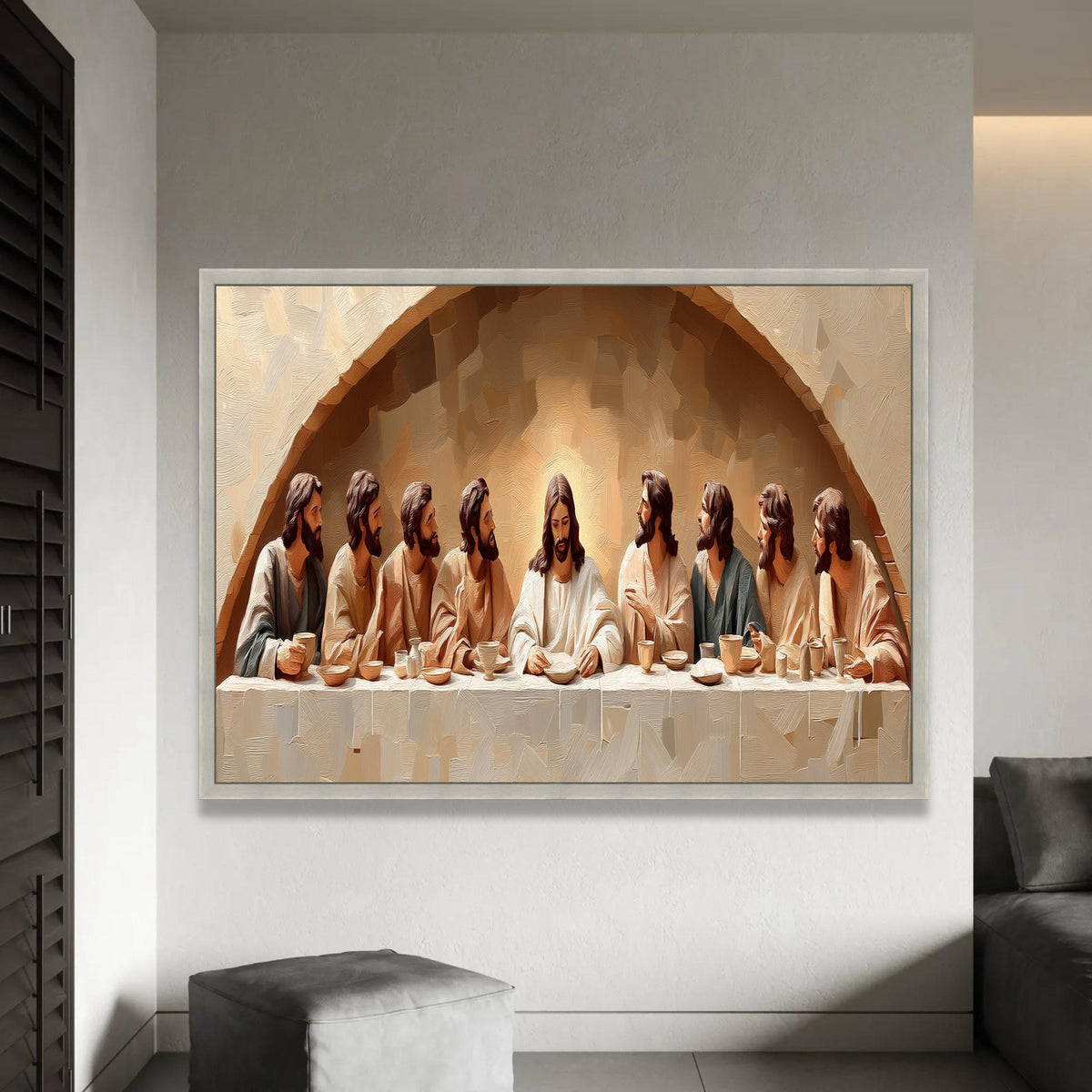 The Last Supper Canvas Wall Art, Religious Christian Painting, Jesus and Disciples, Spiritual Home Decor, Ready To Hang Decoration