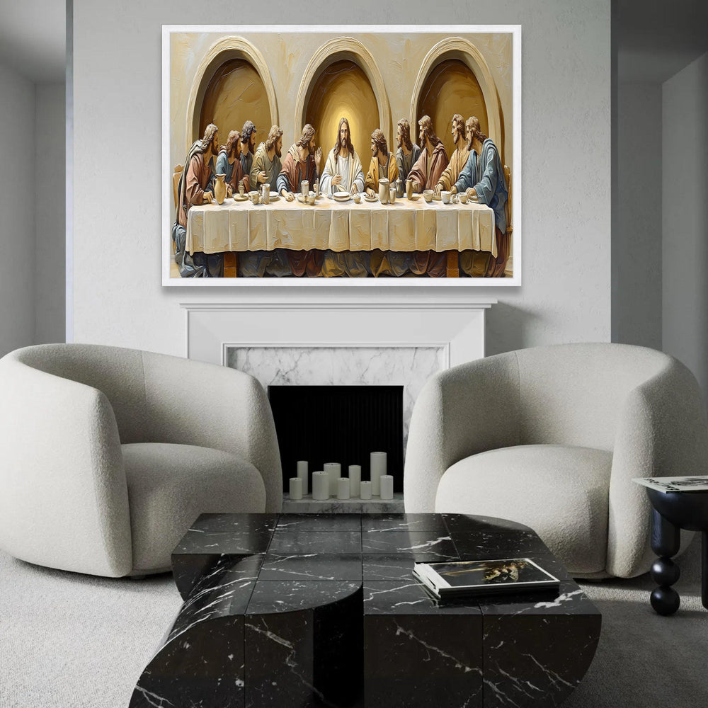 The Last Supper Canvas Wall Art, Jesus and Apostles Religious Painting, Christian Decor, Biblical Canvas Print, Ready To Hang Decoration