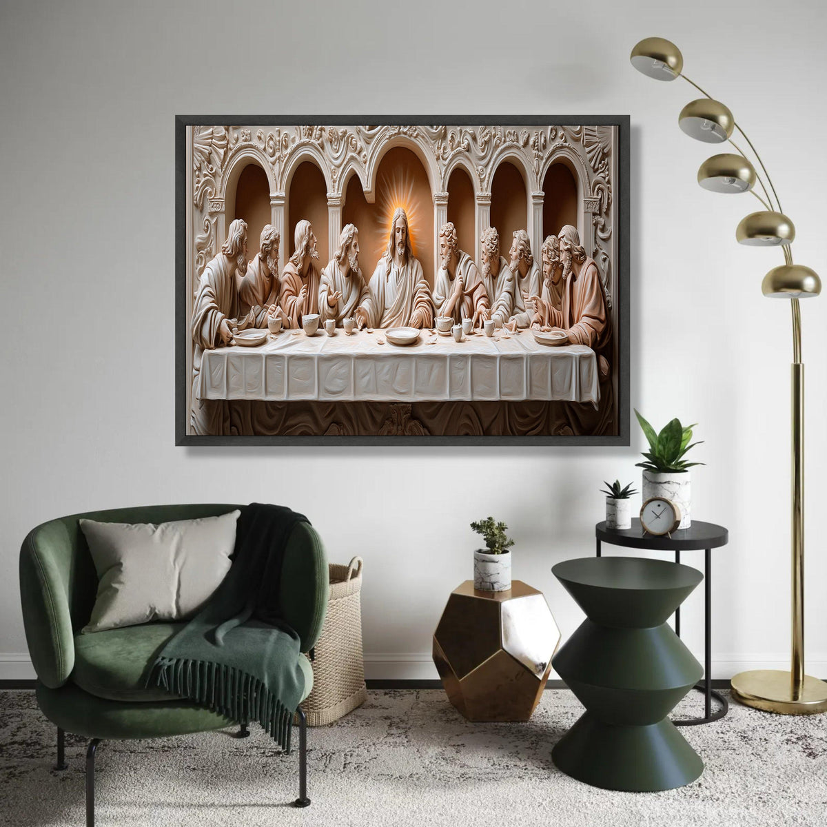 The Last Supper Canvas Wall Art, Religious Christian Decor, Jesus and Apostles Painting, Biblical Wall Art, Ready To Hang Decoration