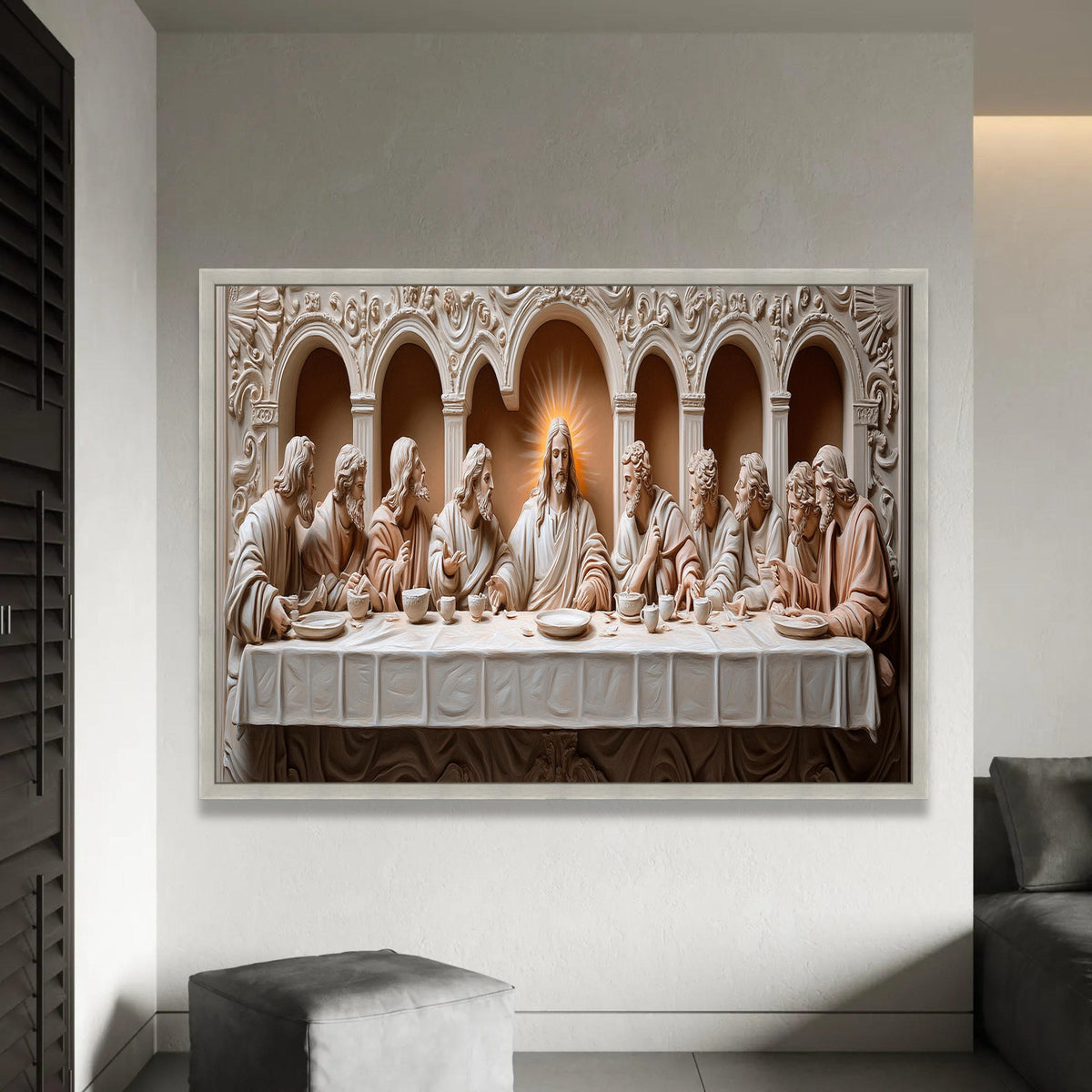 The Last Supper Canvas Wall Art, Religious Christian Decor, Jesus and Apostles Painting, Biblical Wall Art, Ready To Hang Decoration