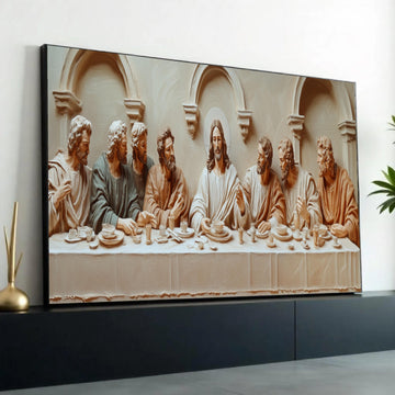 The Last Supper Canvas Wall Art, Religious Christian Painting, Jesus and Apostles, Biblical Decor, Spiritual Wall Ready To Hang Decoration