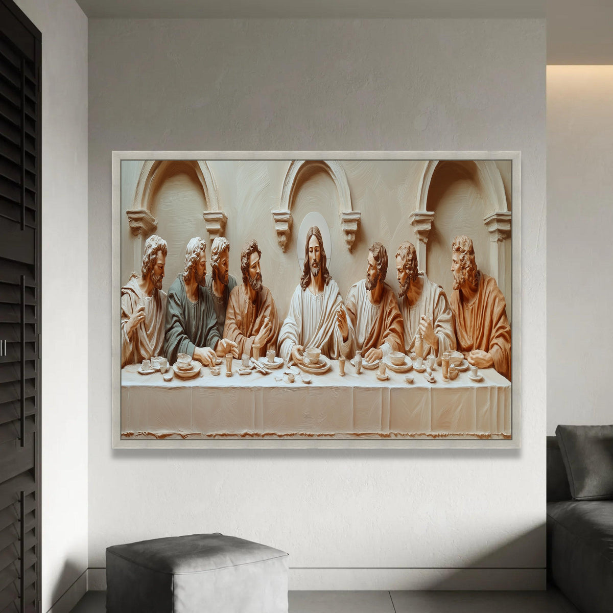 The Last Supper Canvas Wall Art, Religious Christian Painting, Jesus and Apostles, Biblical Decor, Spiritual Wall Ready To Hang Decoration