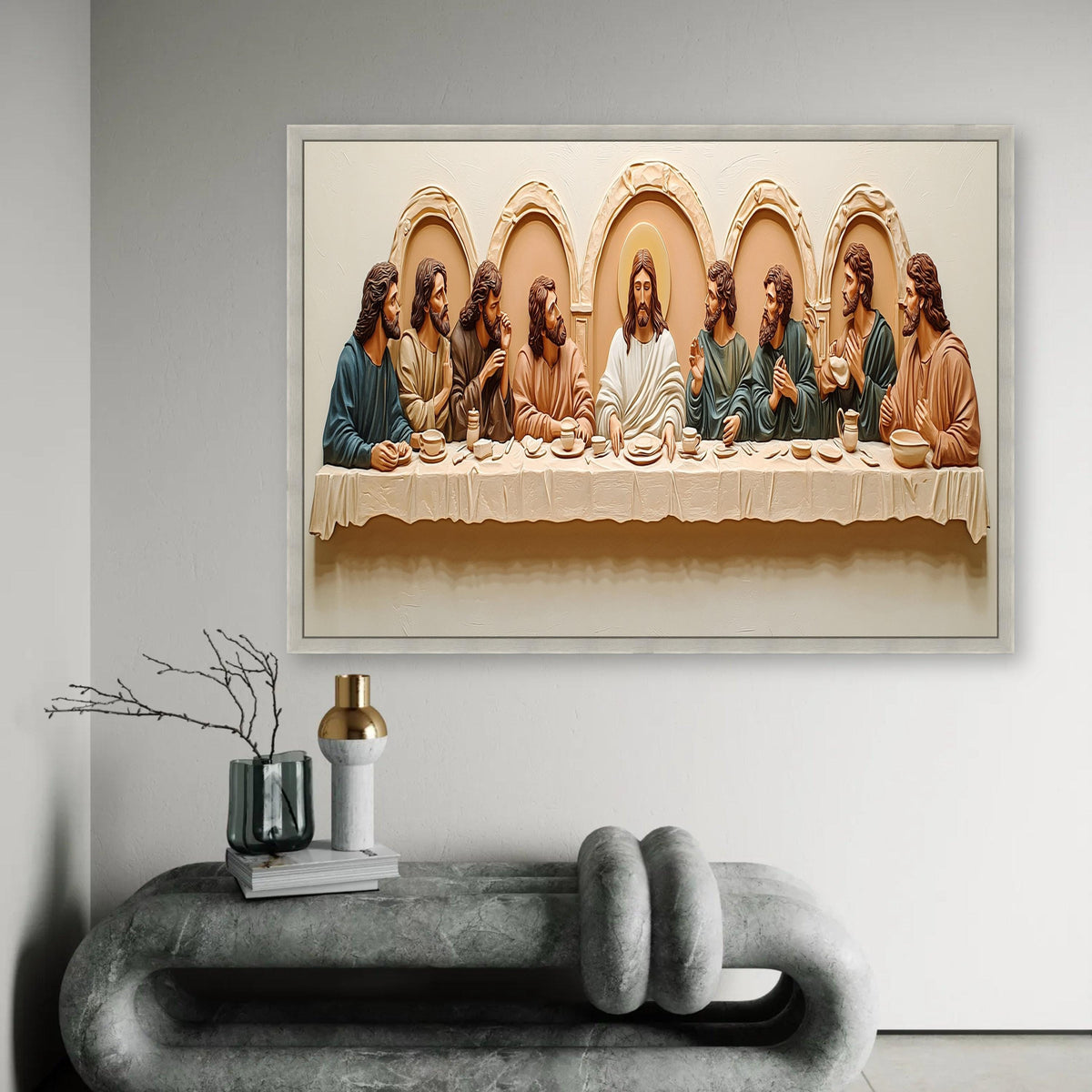 The Last Supper Canvas Wall Art, Religious Jesus Christ Painting, Christian Decor, Biblical Scripture Canvas, Ready To Hang Decoration