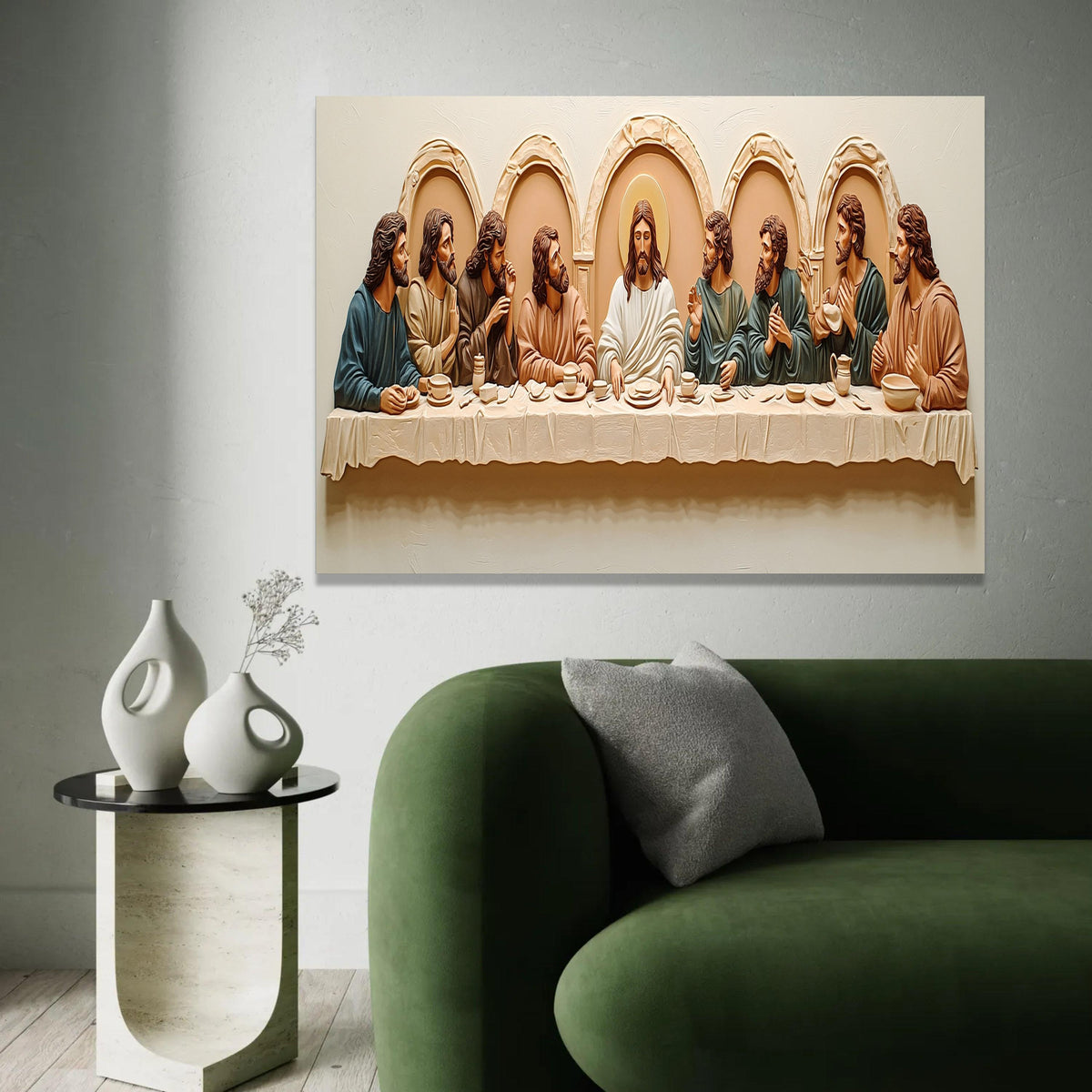 The Last Supper Canvas Wall Art, Religious Jesus Christ Painting, Christian Decor, Biblical Scripture Canvas, Ready To Hang Decoration