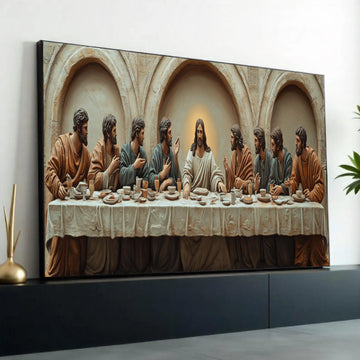 The Last Supper Canvas Wall Art, Religious Jesus Christ Painting, Christian Biblical Decor, Spiritual Home Ready To Hang Decoration