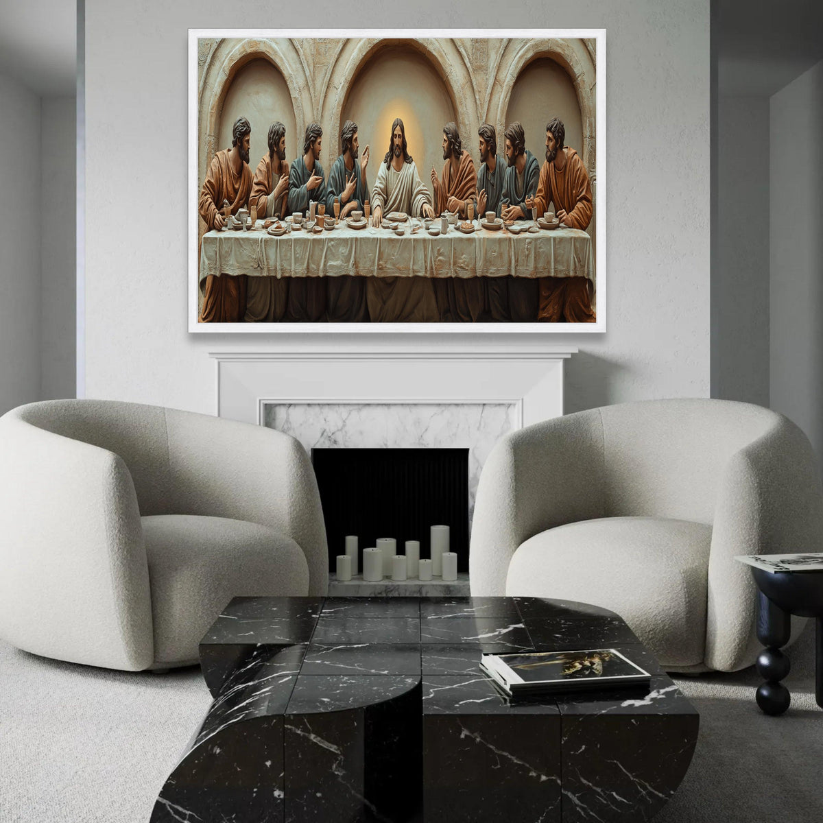 The Last Supper Canvas Wall Art, Religious Jesus Christ Painting, Christian Biblical Decor, Spiritual Home Ready To Hang Decoration