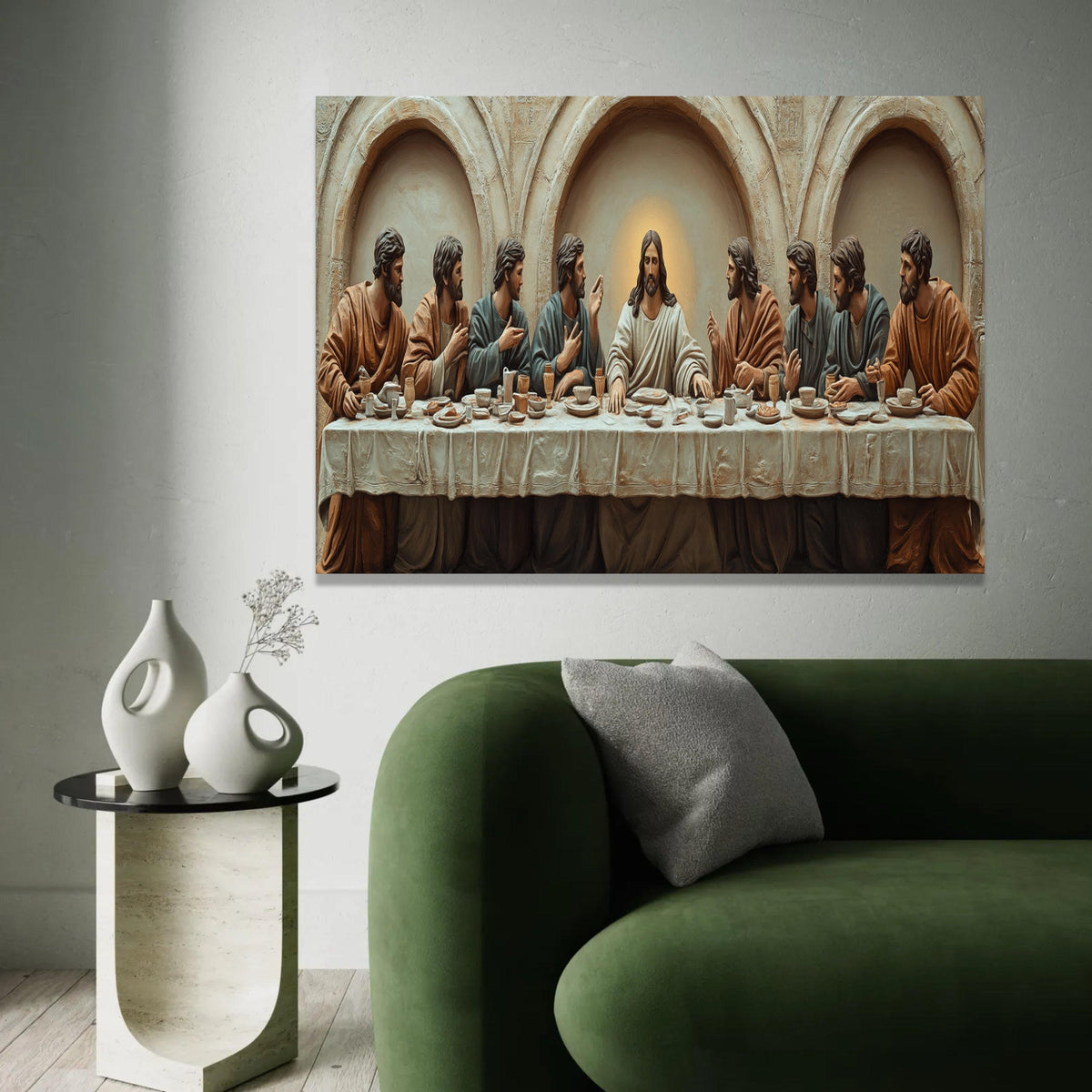 The Last Supper Canvas Wall Art, Religious Jesus Christ Painting, Christian Biblical Decor, Spiritual Home Ready To Hang Decoration