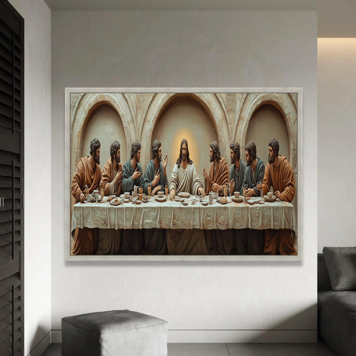 The Last Supper Canvas Wall Art, Religious Jesus Christ Painting, Christian Biblical Decor, Spiritual Home Ready To Hang Decoration
