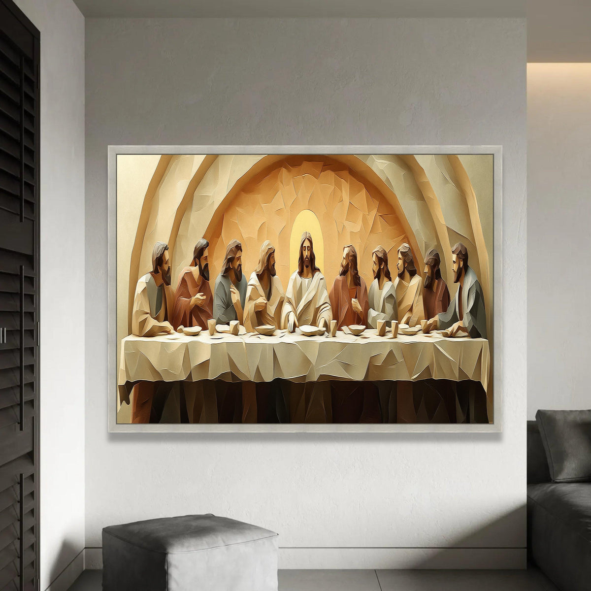 The Last Supper Canvas Wall Art, Religious Christian Painting, Jesus and Disciples Decor, Spiritual Home Ready To Hang Decoration