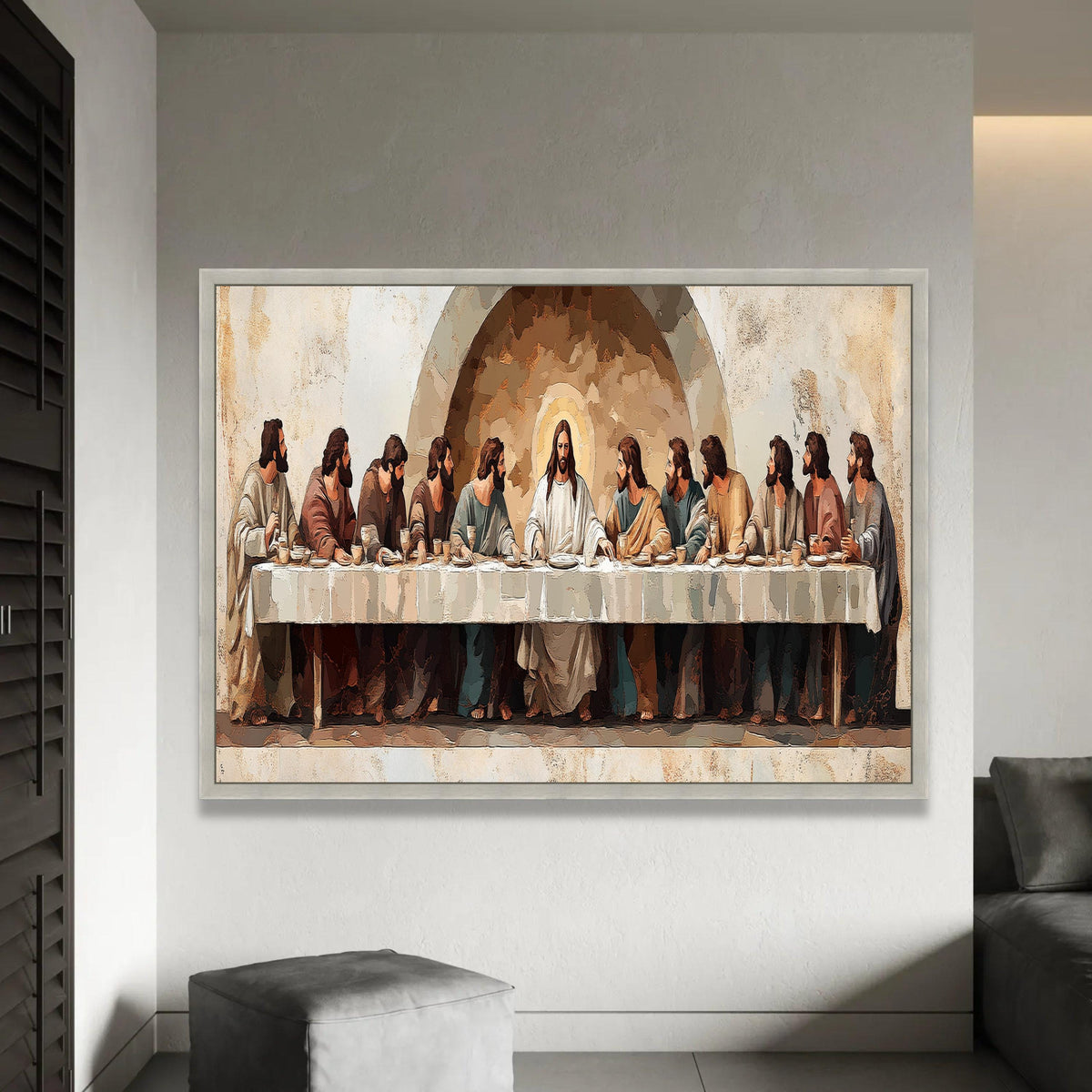 The Last Supper Canvas Wall Art, Religious Christian Painting, Jesus and Apostles Artwork, Biblical Scene Decor, Ready To Hang Decoration