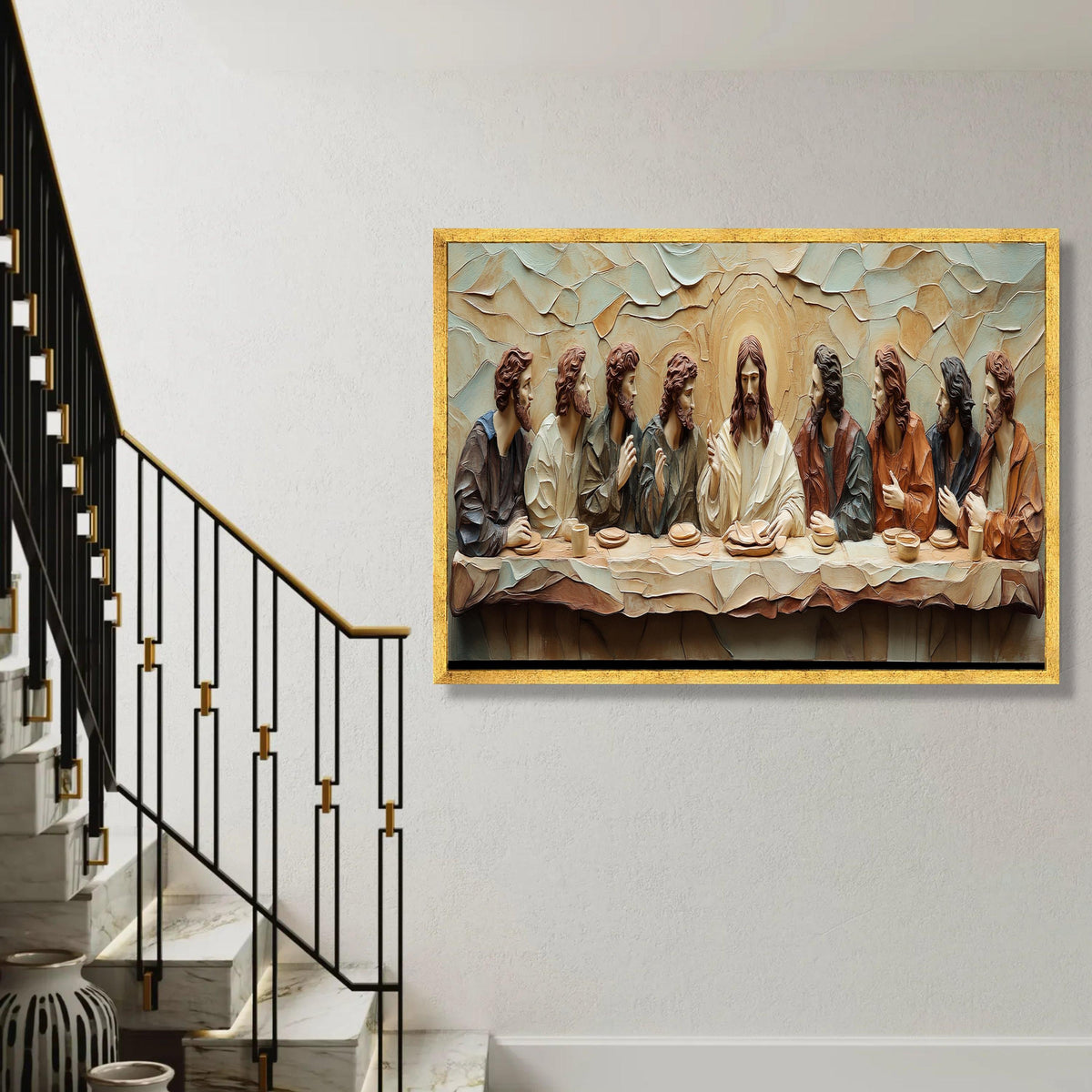 The Last Supper Canvas Wall Art, Religious Christian Decor, Jesus and Disciples, Spiritual Home Decoration, Ready To Hang Decoration
