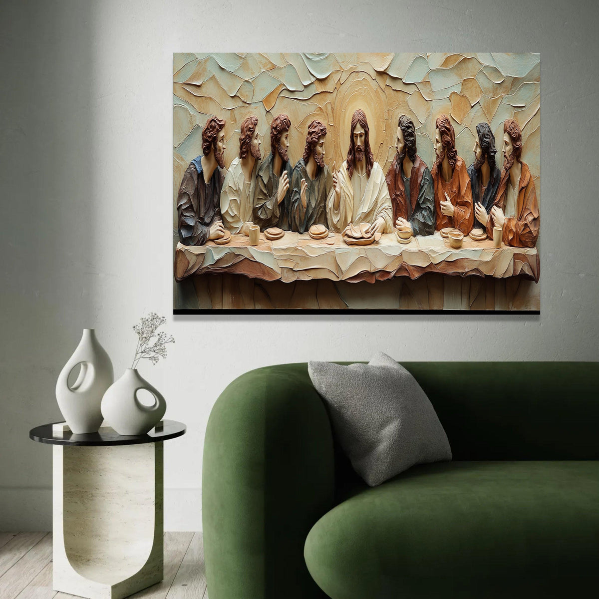The Last Supper Canvas Wall Art, Religious Christian Decor, Jesus and Disciples, Spiritual Home Decoration, Ready To Hang Decoration